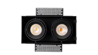 LED Inbouw Trimless Downlight, 2x10W, 2700K, Zwart, Fase Dimbaar