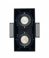 LED Inbouw Trimless Downlight, 2x15W, 2700K, Zwart