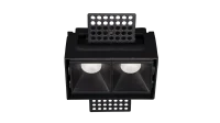LED Inbouw Trimless Linear Downlight, 2x3W, 2700K, Zwart