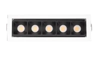 LED Inbouw Linear Downlight, 5x3W, 2700K, Wit