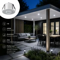 LED Verandaspot, 1W, 6500K, Aluminium