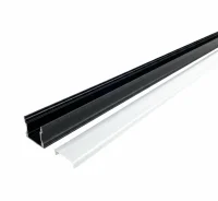 Aluminium U Profiel, 17x15mm, 2m, Zwart