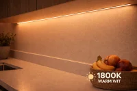 LED strip, 50 meter, Amber 1800K, COB Leds, High Voltage, 220V, IP65