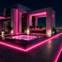 LED Neon Light, 220V, Roze, 20m, IP65