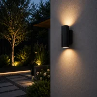 Moderne wandlamp, GU10 fitting, Aluminium, IP65, Zwart