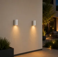 Moderne wandlamp, GU10 fitting, Aluminium, IP65, Wit