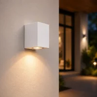 Moderne wandlamp, GU10 fitting, Aluminium, IP65, Wit