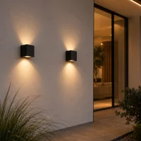 Moderne wandlamp, GU10 fitting, Aluminium, IP65, Zwart