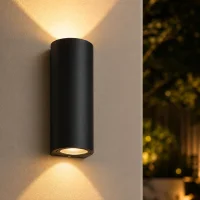 Moderne wandlamp, GU10 fitting, Aluminium, IP65, Zwart