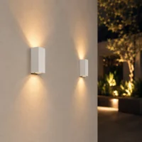 Moderne wandlamp, GU10 fitting, Aluminium, IP65, Wit