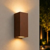 Moderne wandlamp, GU10 fitting, Aluminium, IP65, Corten