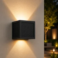 Moderne wandlamp Solar, 2x5W, CCT, Aluminium, IP65, Zwart