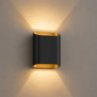 Moderne wandlamp zwart,, 2x5W, CCT, Aluminium, IP65