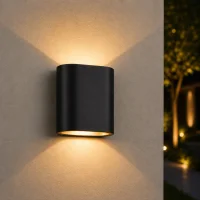 Moderne wandlamp zwart, 2x5W, CCT, Aluminium, IP65