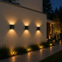 Moderne wandlamp zwart, 2x5W, CCT, Aluminium, IP65