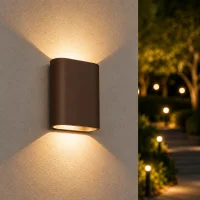 Moderne wandlamp corten, 2x5W, CCT, Aluminium, IP65