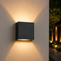Moderne wandlamp zwart, LED, 7W, CCT, Aluminium, IP65