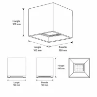 Wandlamp smart zwart, 7W, RGBCW, Aluminium, IP65
