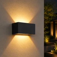 Moderne wandlamp zwart, 4x3W, CCT, Aluminium, IP65