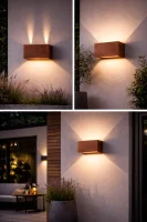Moderne wandlamp corten, 4x3W, CCT, Aluminium, IP65