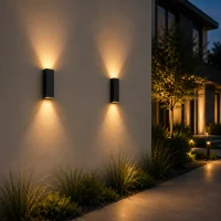 Moderne wandlamp zwart, 10W, CCT, Aluminium, IP65