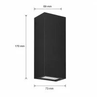 Wandlamp smart zwart, 10W, RGBCW, Aluminium, IP65