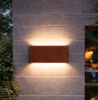 Moderne wandlamp corten, 2x5W, CCT, Aluminium, IP65
