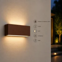 Moderne wandlamp corten, 2x5W, CCT, Aluminium, IP65