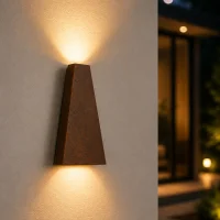 Moderne wandlamp corten, 2x3W, CCT, Aluminium, IP65,