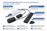 LED CCT Veranda Spot RF Set, Inclusief Afstandsbediening en Transformator max. 12 spot, voor 927.386510.CCT.12