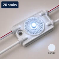 LED module, 6500K, 12V, 0.36W, 65Lm, 180°, IP67, Set van 20 stuks