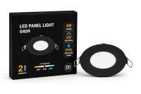 LED Slim Paneel, 4W, 3CCT, Rond, IP20, Zwart