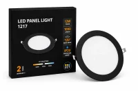 LED Slim Paneel, 12W, 3CCT, Rond, IP20, Zwart