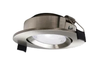 LED Inbouwspot, Rond, 5W/8W, 4CCT, 2700K/3000K/4000K/6500K, IP54 front, Dimbaar, Satijn nikkel