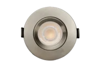 LED Inbouwspot, Rond, 5W/8W, 4CCT, 2700K/3000K/4000K/6500K, IP54 front, Dimbaar, Satijn nikkel