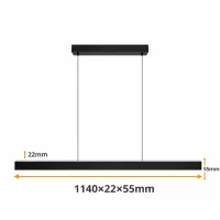 LED lineair pendelarmatuur, 36W, 3CCT, sensor, 1140mm