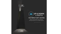 LED Wandverlichting, 4000K, IP65, Zwart