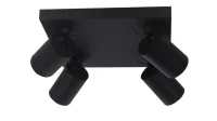 LED Plafondspot vierkant, Opbouw, 4-Lichts, Kantelbaar, Dimbaar, GU10, Zwart