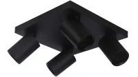 LED Plafondspot vierkant, Opbouw, 4-Lichts, Kantelbaar, Dimbaar, GU10, Zwart