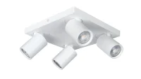 LED Plafondspot vierkant NOVA4 S, 4-Lichts, Kantelbaar, GU10, Wit