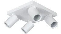 LED Plafondspot vierkant NOVA4 S, 4-Lichts, Kantelbaar, GU10, Wit