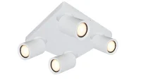 LED Plafondspot vierkant NOVA4 S, 4-Lichts, Kantelbaar, GU10, Wit