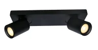 Plafondspot NOVA2 S, Rechthoekig, 2-Lichts, Kantelbaar, GU10, Zwart