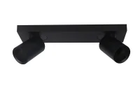 Plafondspot NOVA2 S, Rechthoekig, 2-Lichts, Kantelbaar, GU10, Zwart