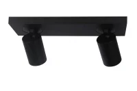 Plafondspot NOVA2 S, Rechthoekig, 2-Lichts, Kantelbaar, GU10, Zwart