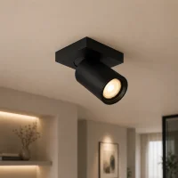 Plafondspot NOVAS, Vierkant, GU10, IP20, Zwart