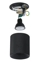 Plafondspot FACE GRID, Rond, GU10, IP20, Zwart