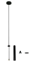 Hanglamp HOLA, Zwart, H1900 mm, Ø100 mm, IP20