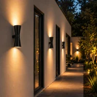 Wandlamp VACE, GU10, IP20, Ø90 x 270 mm, Zwart