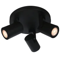 Plafondspot SOLO 3, 3-Lichts, IP20, Zwart